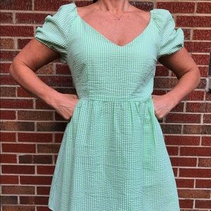 Urban Outfitters V neck gingham babydoll dress